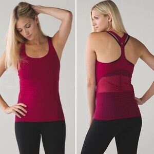 Lululemon Cool Racerback Shine On Tank Top Berry Rumble Color Size 4 Women’s